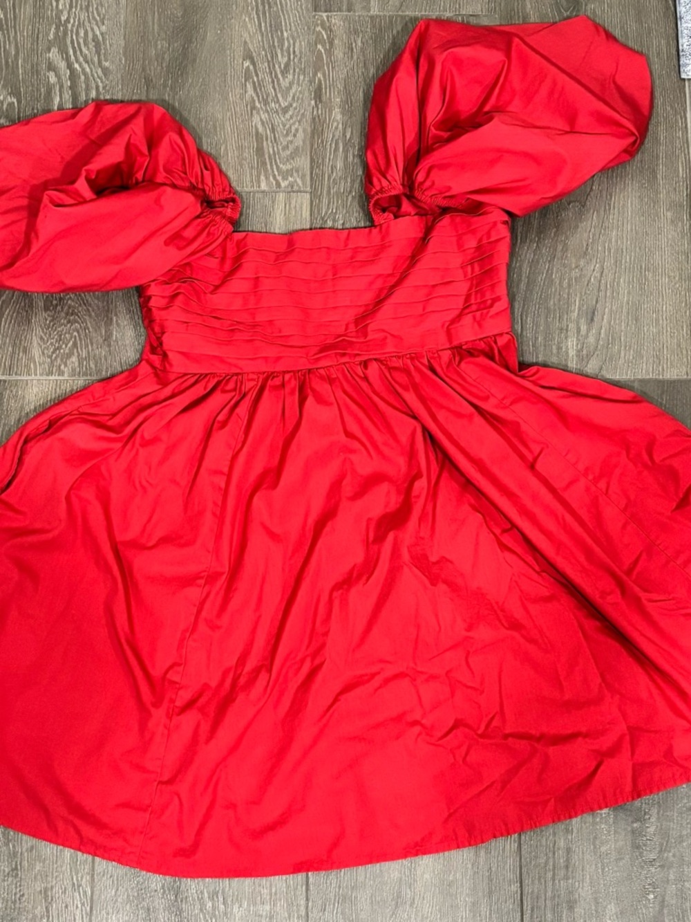 Abercrombie & Fitch Red Puff-Sleeve Mini Dress